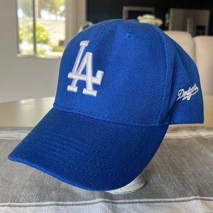 Dodgers blue hat.